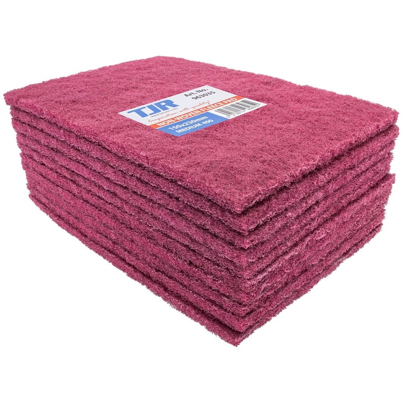 TJR ® وسادات سكراب 10-pack – وسادات فليس غير منسوجة للتلميع للسيارات، هيكل السيارة – وسادة تنظيف متعددة الاستخدامات 6 × 9 بوصة – وسادات صنفرة مقاومة للتمزق للاستخدام الرطب والجاف (متوسطة P400) - Image 1